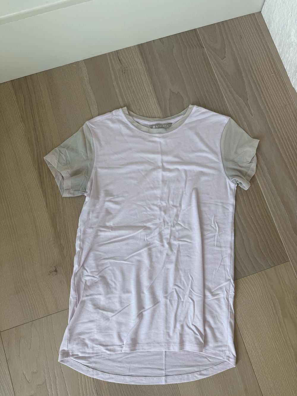 Athleta Short Sleeve Tee in pink with Light mesh Sleeves